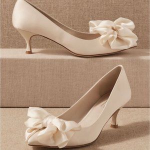 Jeffrey Campbell Polina Heels for BHLDN/Anthro (Ivory Satin, Size 8)